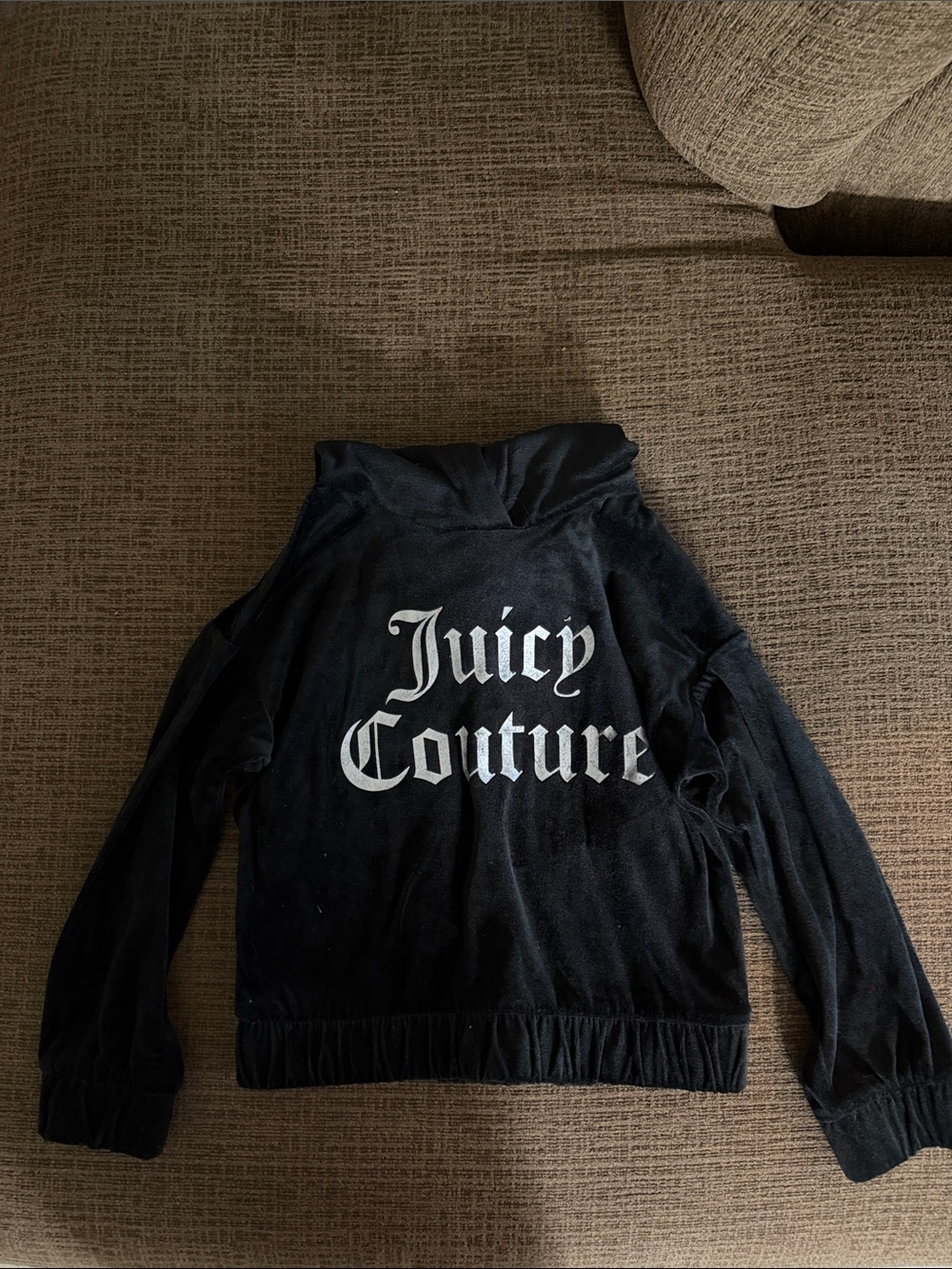 Juicy Couture Black Velour Logo Hoodie